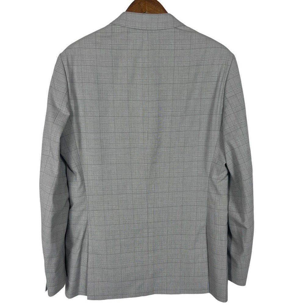 Reaction‎ Kenneth Cole Gray Techni Cole Modern Fit Windowpane Sport Coat 40L - Picture 6 of 16
